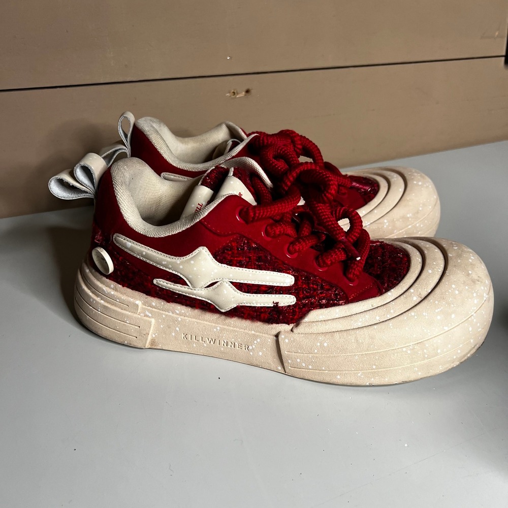 Killwinner Smile Life Series‎ Red Cream Chunky Platform Sneakers Mens 11